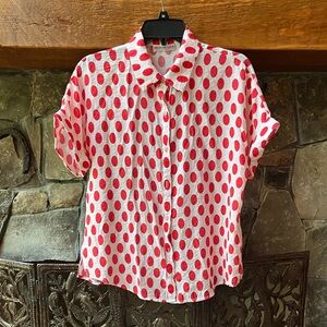 Red and White Polka Dot Blouse